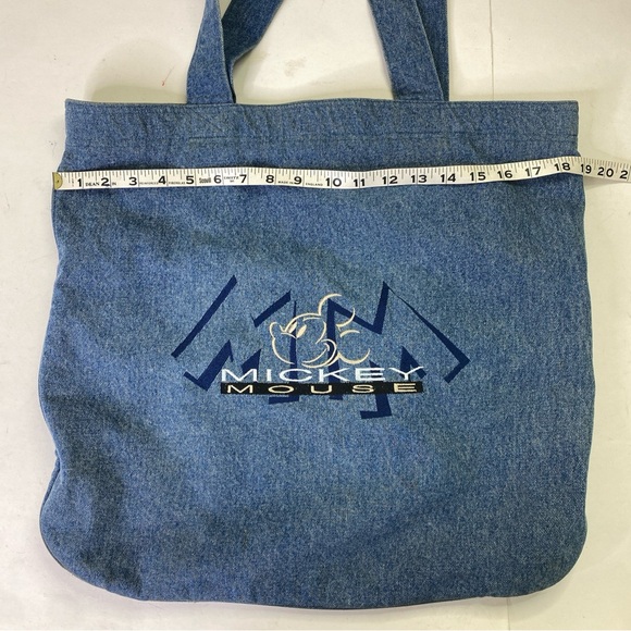 Disney Mickey Embroidered Denim Tote Bag - Picture 2 of 13